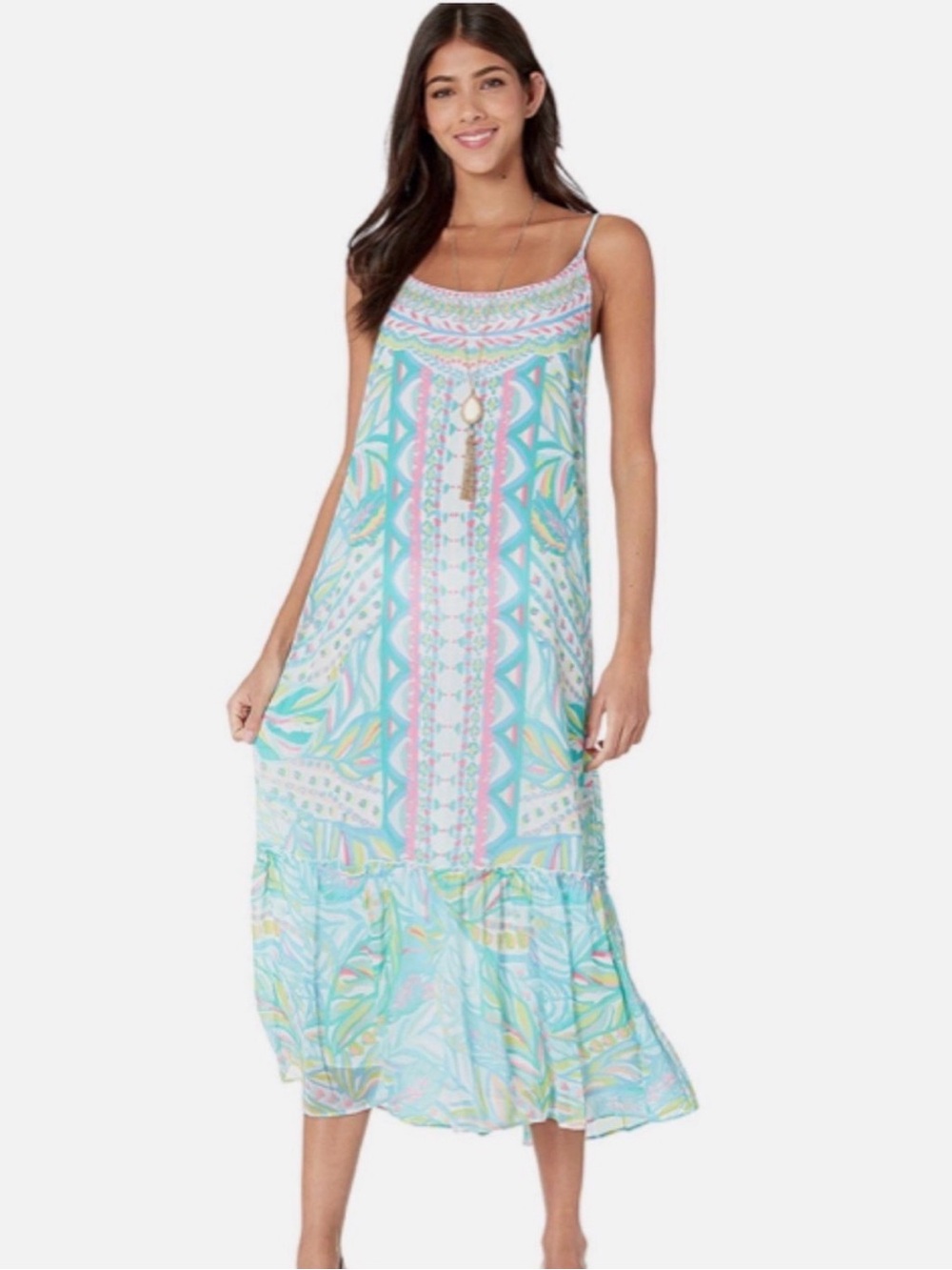 EUC Lilly Pulitzer Winni Pastel Printed Midi Dress